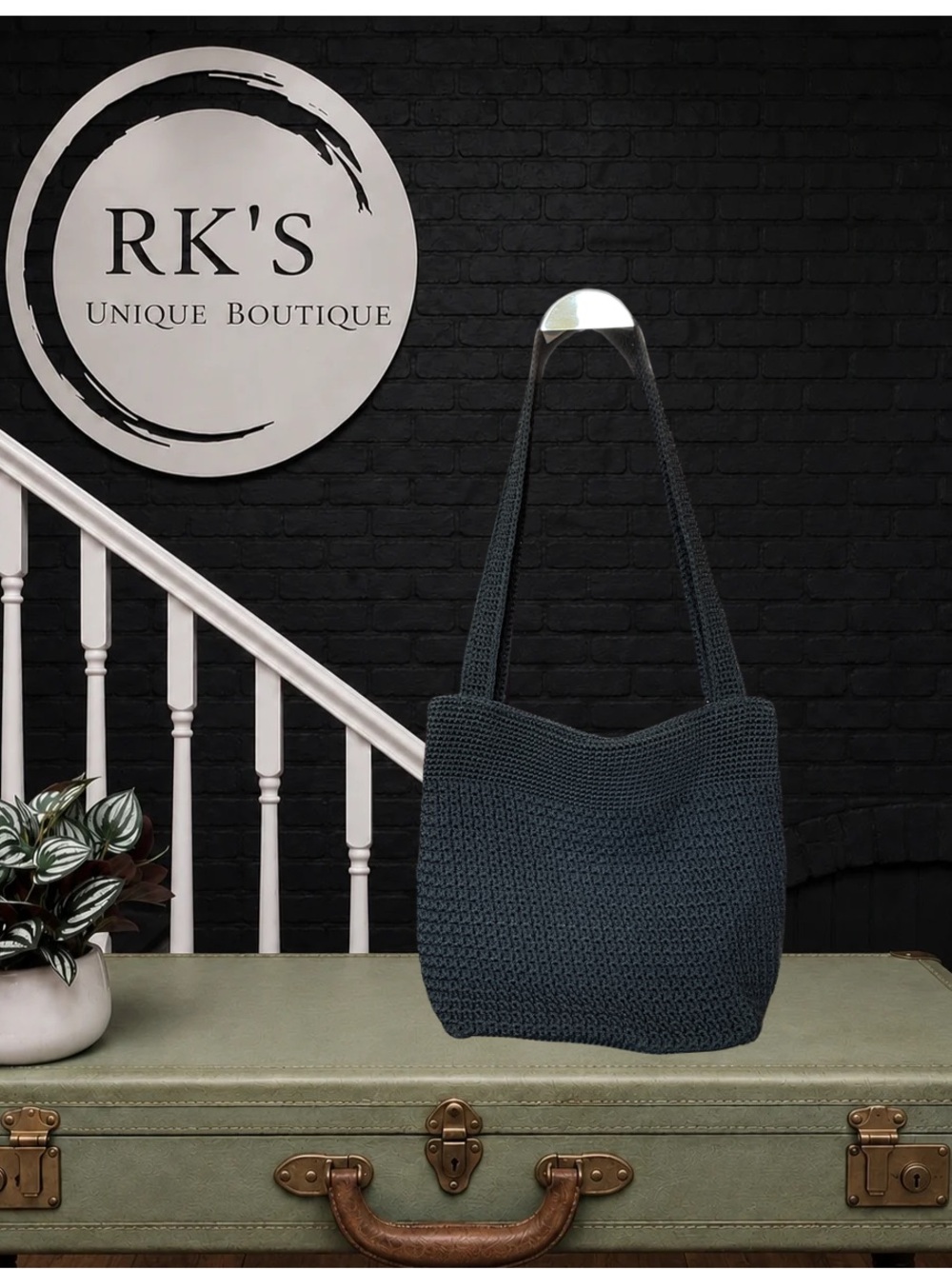 Sonoma Black Crochet Shoulder Bag